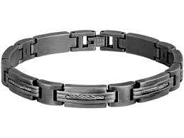 MARINA: 8.5MM VINTAGE STEEL CABLE BRACELET. ADJUSTABLE.