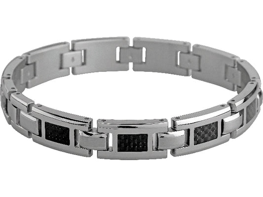 MERCURY: STEEL AND CARBON BRACELET 10.5MMx21.5MM. AJUSTABLE.