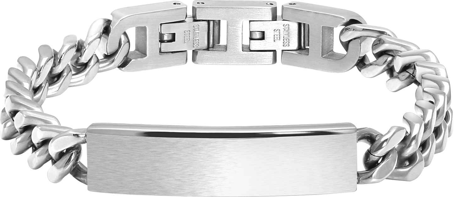 DANDY: 10MM POLISHED STEEL CURB CHAIN, ADJUSTABLE.