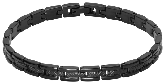 SANTORINI: STEEL BRACELET IP BLACK 6MMX21CM ADJUSTABLE.