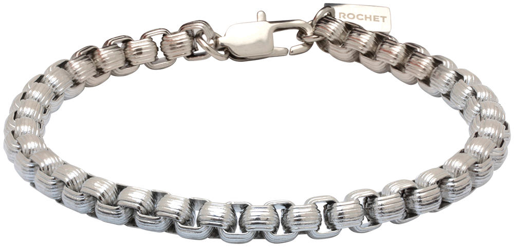 SLAVE: 6MM POLISHED STEEL BRACELET. 21CM, ONE SIZE. FINAL STOCK