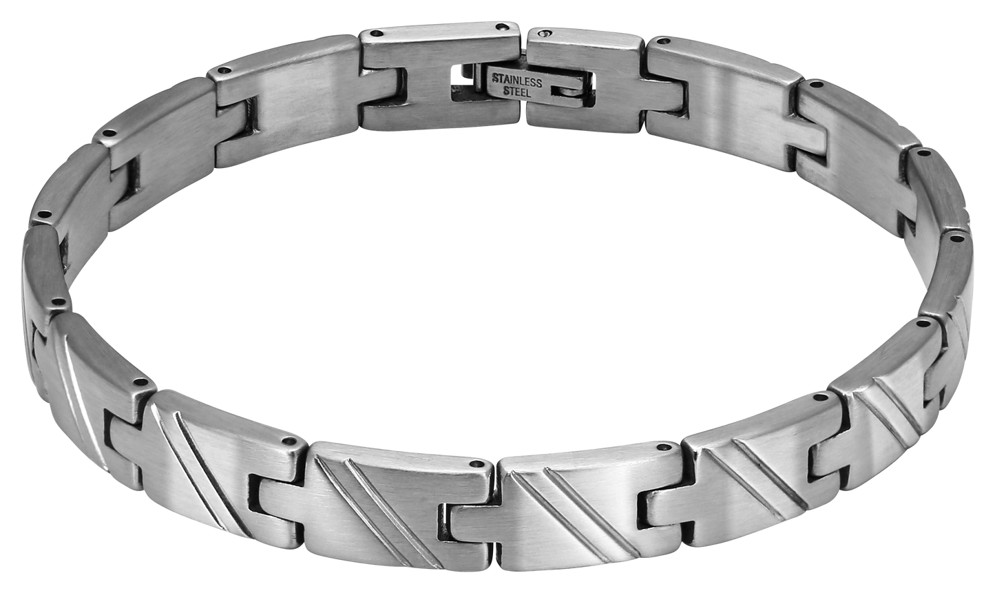 DEAR: 8MM SATINED STEEL BRACELET. 21CM, ADJUSTABLE. FINAL STOCK