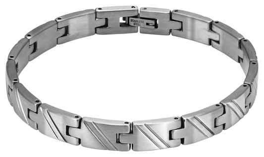 DEAR: 8MM SATINED STEEL BRACELET. 21CM, ADJUSTABLE. FINAL STOCK