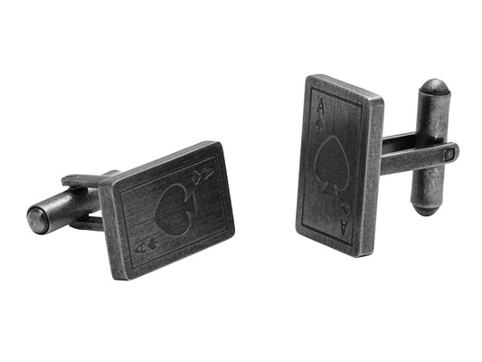 POKER: CUFFLINKS 12x20MM VINTAGE STEEL.