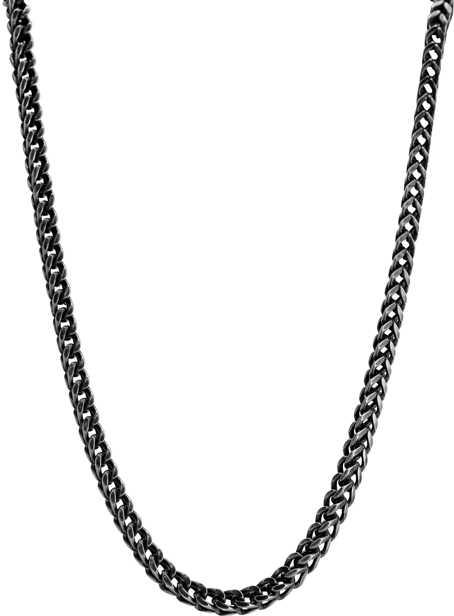 MAJOR: 4MM VINTAGE STEEL NECKLACE, 50CM, ADJUSTABLE.