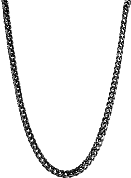 MAJOR: 4MM VINTAGE STEEL NECKLACE, 50CM, ADJUSTABLE.
