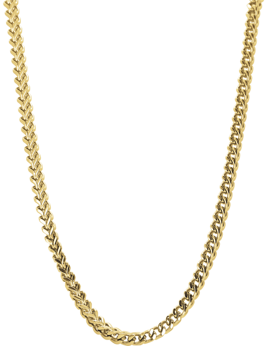 MAJOR: 4MM IP GOLD NECKLACE, 50CM, ADJUSTABLE.