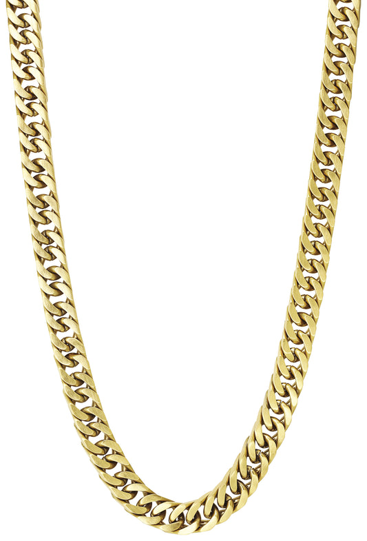 CROONER: 8MM SATINED STEEL NECKLACE. 45CM. ADJUSTABLE