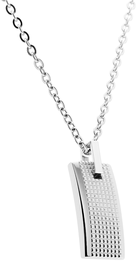 LOFT: STEEL PENDANT 11MMx22MM, CHAIN 50CMx3MM. ADJUSTABLE.