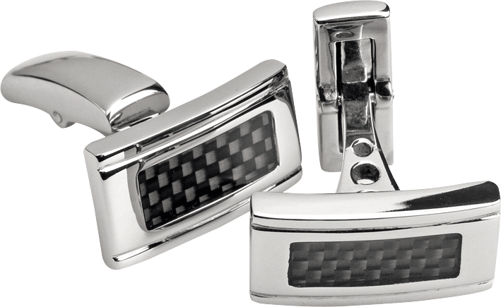 MERCURY: CUFFLINKS STEEL AND CARBON.